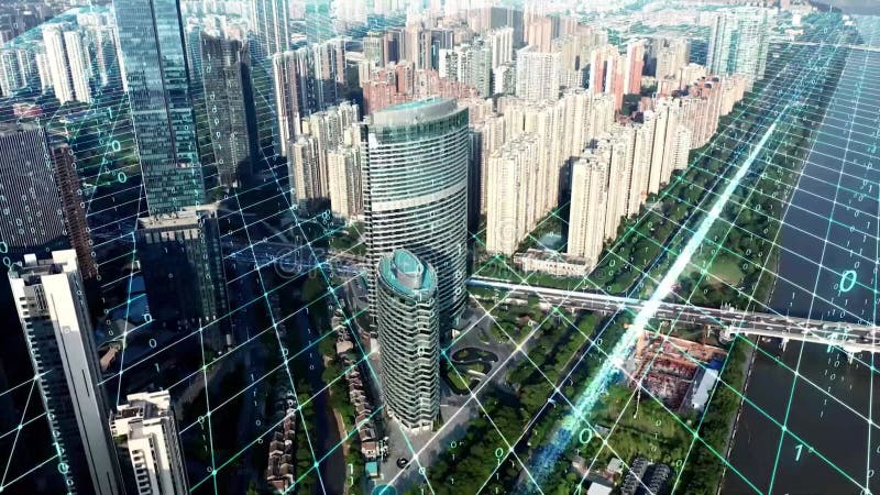 Guangzhou Internet CBD Zhujiang Nouvelle ville 5G Technologie Smart City clips vidéos