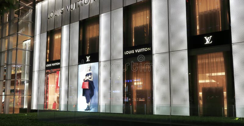 Louis Vuitton Store Facade On Fashion Street Stock Photo