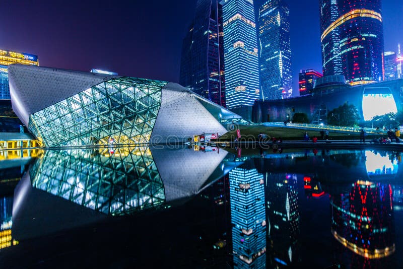 Guangzhou Opera House night landscapeï¼Œ2016