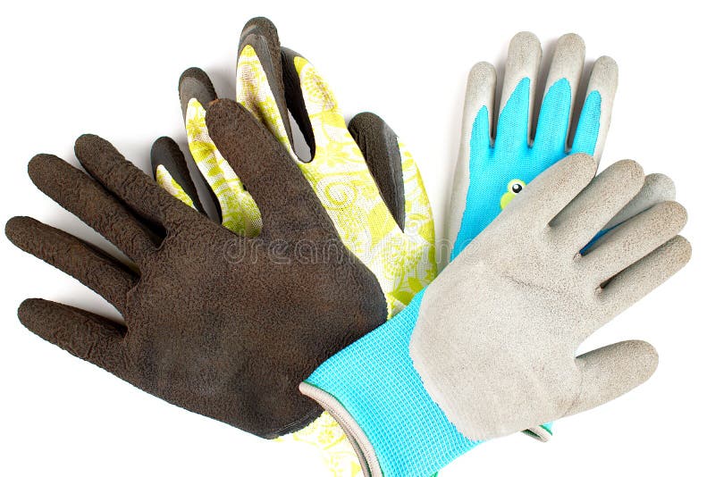 electrodo Si Adaptación Guantes De Jardín Grandes Y Pequeños Para Niños Y Adultos. Guantes De Goma  Verde Y Negro. Aislar. Posición Plana Imagen de archivo - Imagen de guantes,  cubo: 220707833