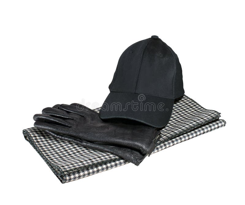 Guanti, cappuccio e sciarpa fotografia stock Guanti, cappuccio e sciarpa fotografia stock