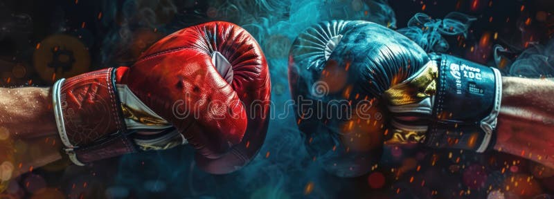 Bitcoin gloves connecting a decisive knockout, vibrant colors, topdown view, championship ring , Prime Lenses. Bitcoin gloves connecting a decisive knockout, vibrant colors, topdown view, championship ring , Prime Lenses