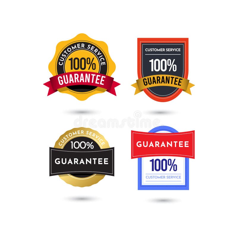 100 Guarantee Customer Service Badge Logo Vector Template Design ...