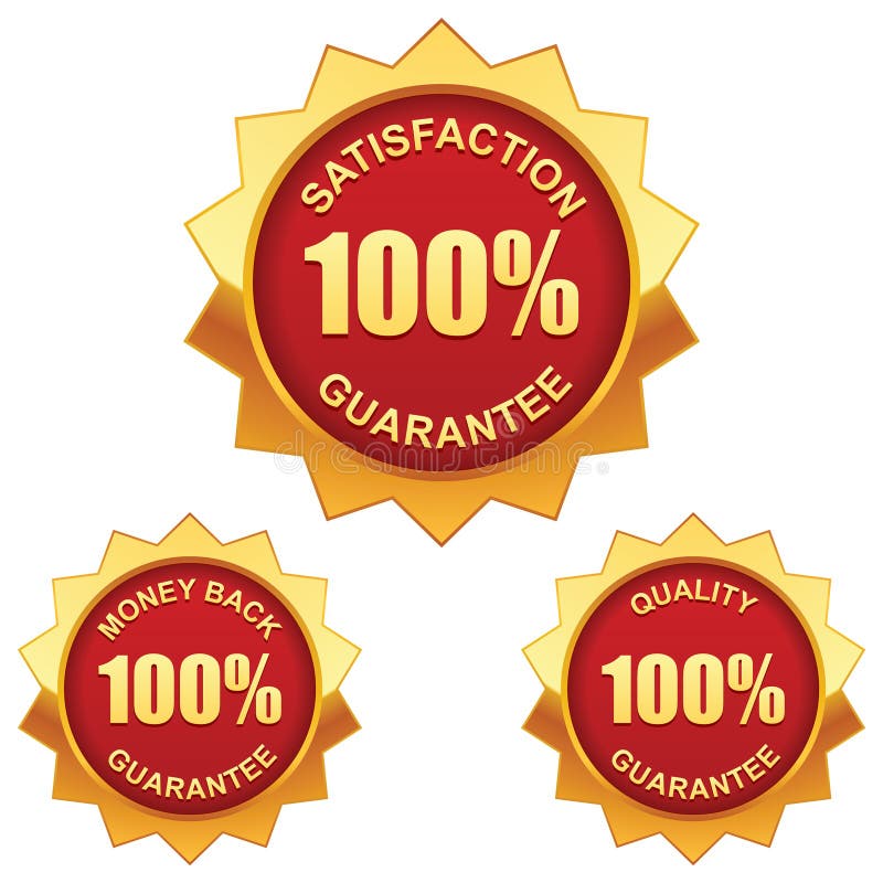 100 Satisfaction Guarantee stock vector. Illustration of customer - 6069374