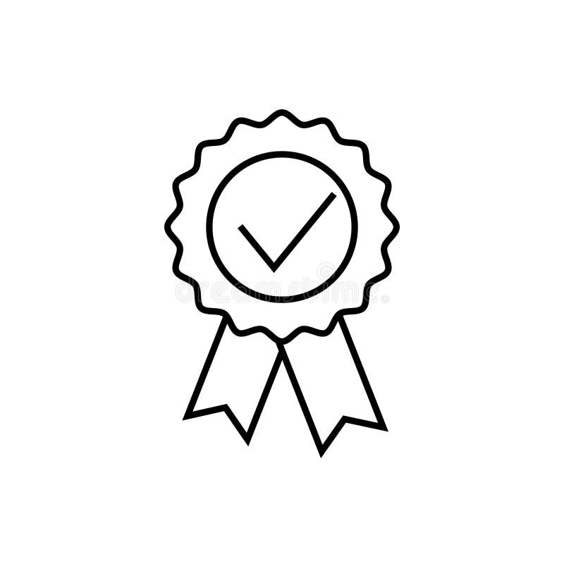 Guarantee medal line icon, warranty certificate symbol vector illustration