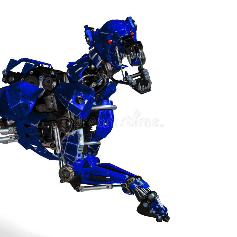 Guard Dog Robot Security System the Blue One Stock Illustration