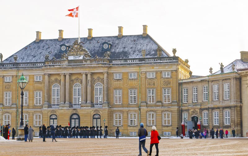 Guard Change in Amalienborg of Copenhagen in Winter Editorial Photo - Image of classical, 66281721
