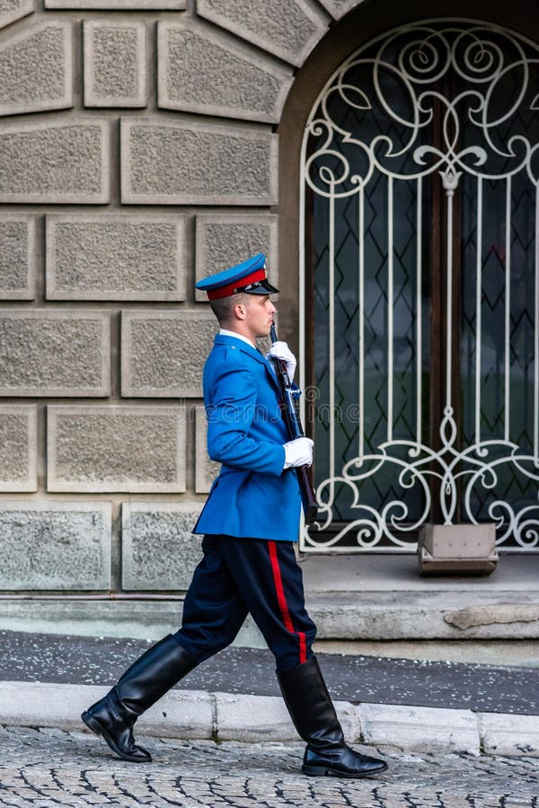 Guard of honor of Serbian Guard at the Presidential Palace in Belgrade, Serbia royalty free stock image Guard of honor of Serbian Guard at the Presidential Palace in Belgrade, Serbia royalty free stock image