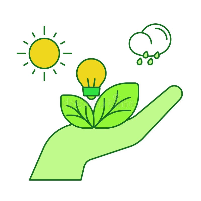 Guardar El Concepto De Recursos Naturales Mantener La Mano Bombilla De Luz  Hoja Lluvia Solar Fondo Aislado De Color Blanco Con Tem Ilustración del  Vector - Ilustración de eléctrico, potencia: 198398235