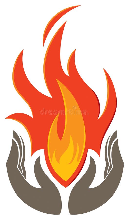 A logo icon with hands holding a flame. A logo icon with hands holding a flame.