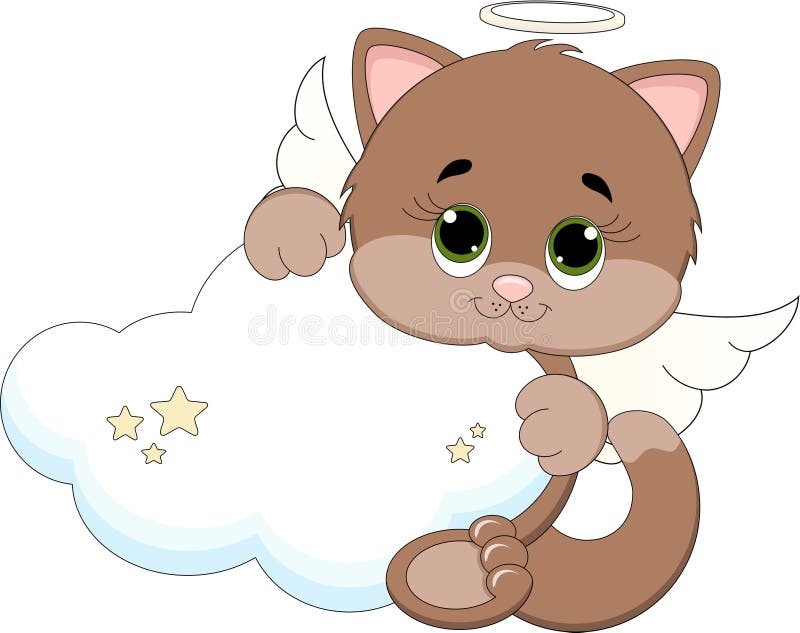Guardian Angel Cat stock illustration. Illustration of pets 30392405