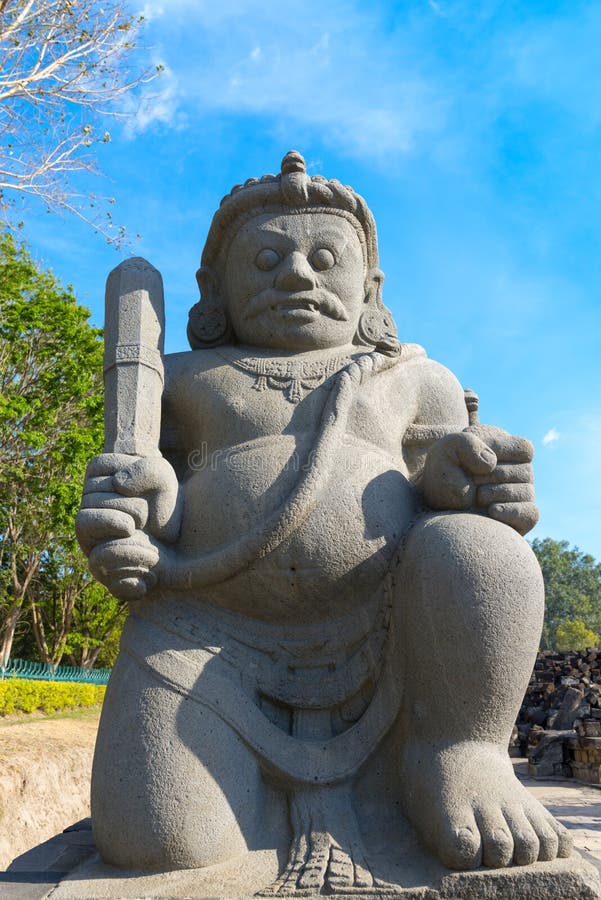 Guardian of Candi Sewu Buddhist complex in Java, Indonesia royalty free stock photography