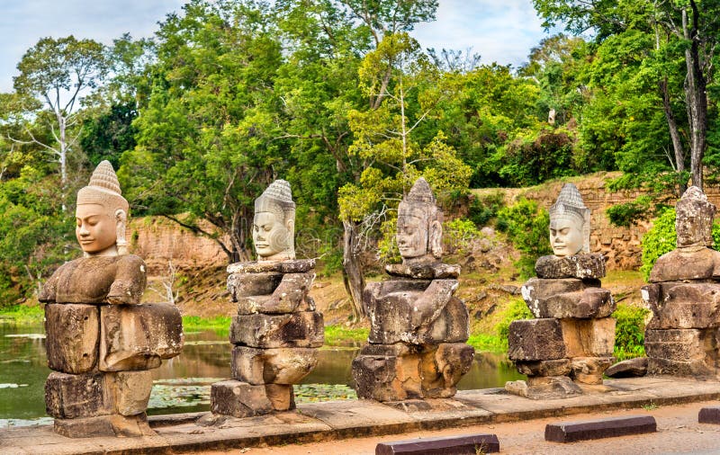 Guardians at the South Gate of Angkor Thom - Siem Reap, Cambodia