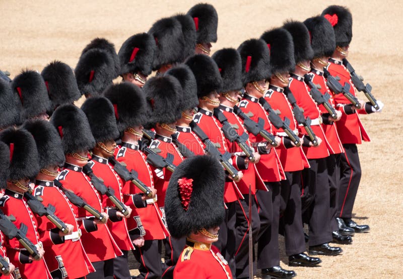 Trooping the Colour military parade at Horseguards, Westminster UK, marking Queen Elizabeth`s Platinum Jubilee.