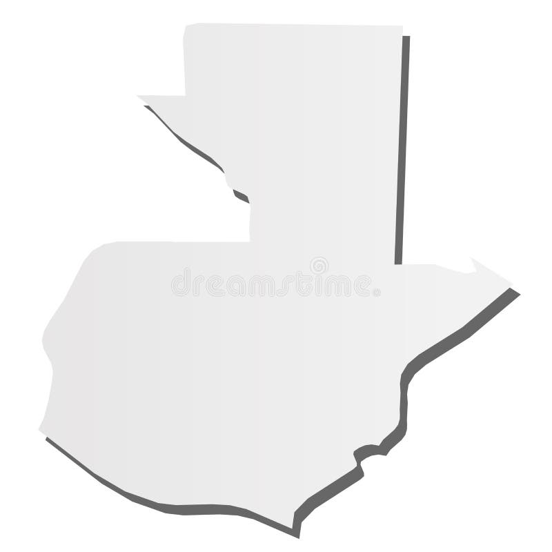 Guatemala - Solid Black Outline Border Map of Country Area. Simple Flat ...