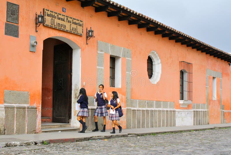 Guatemalan High School Students stock photo