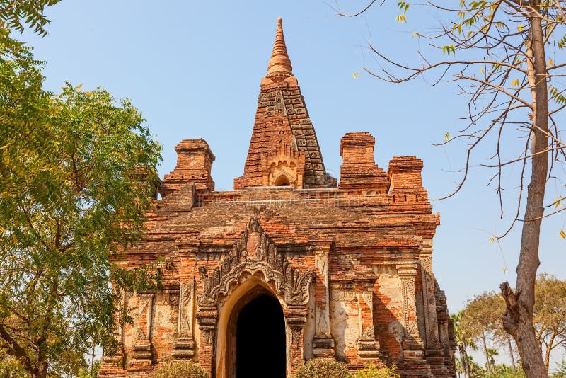 Gubyaukgyi Tempel Bagan stockfoto. Bild von schrein, standort - 29912524