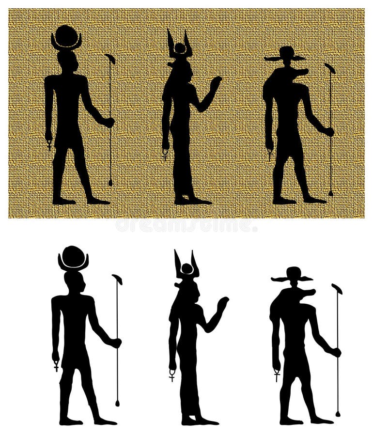 Gudar av forntida Egypten konturer vektor illustrationer Gudar av forntida Egypten konturer vektor illustrationer