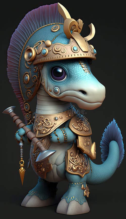 Guerreiro De Cavalo De Mar Fofo Modelo De Jogo 3d Ai Generativo Ilustração  Stock - Ilustração de animal, mascote: 271102029