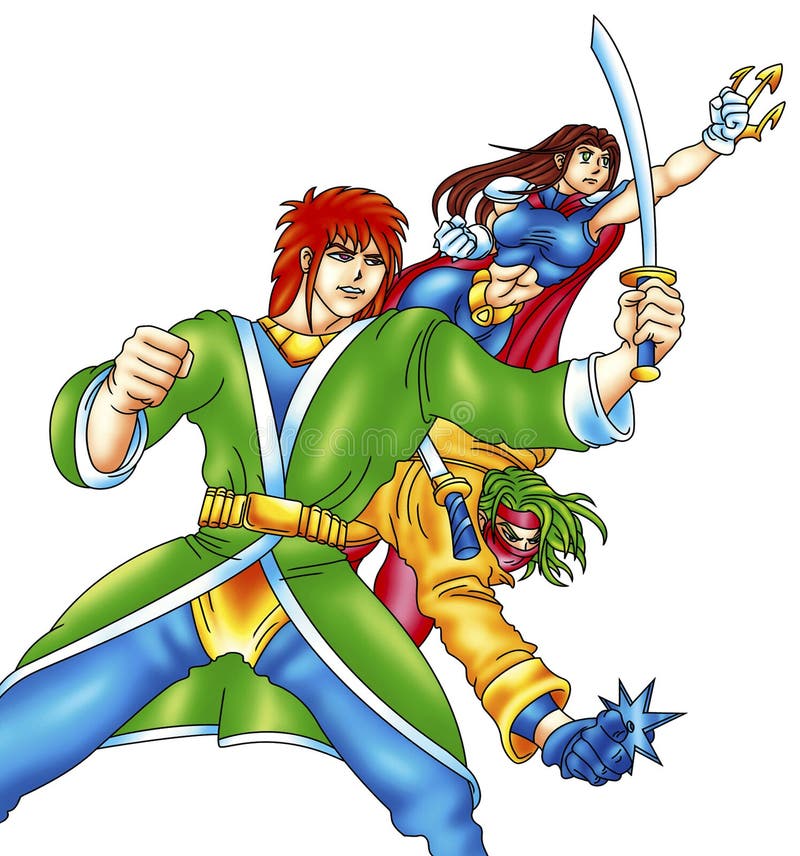 Guerreiros Do Anime Com Lâminas Ilustração do Vetor - Ilustração de  combate, luta: 33918214