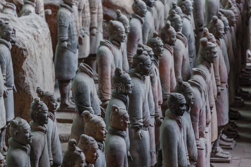 Guerreiros do exército famoso da terracota em Xian China fotos de stock Guerreiros do exército famoso da terracota em Xian China fotos de stock
