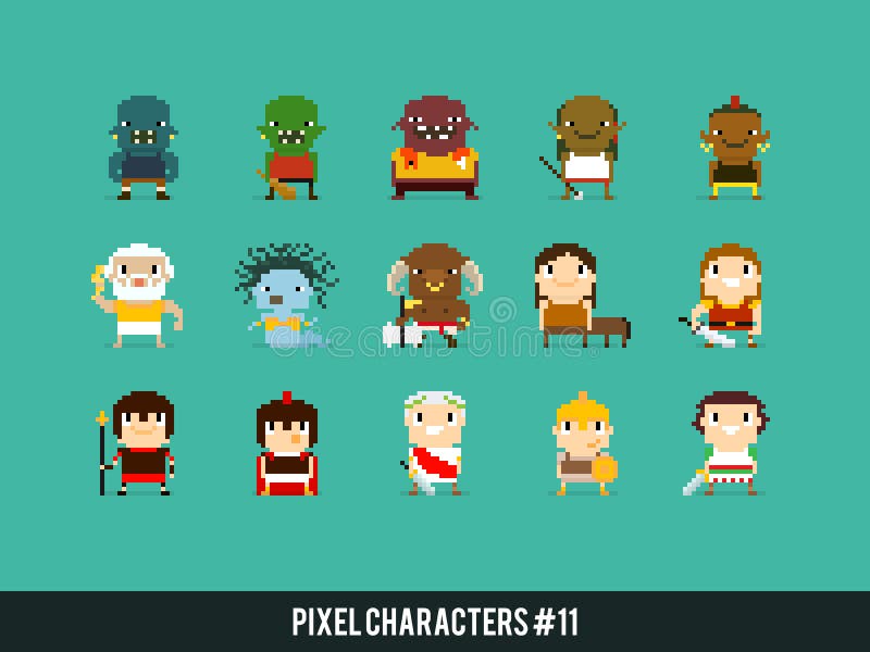 Guerreiros do pixel ilustração royalty free Guerreiros do pixel ilustração royalty free