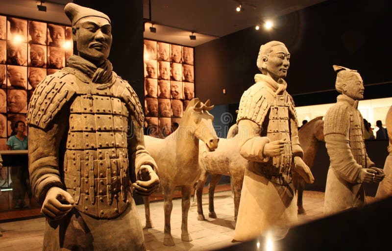 Terracotta Warriors and Horses in a Museum of Xian in China. Terracotta Warriors and Horses in a Museum of Xian in China