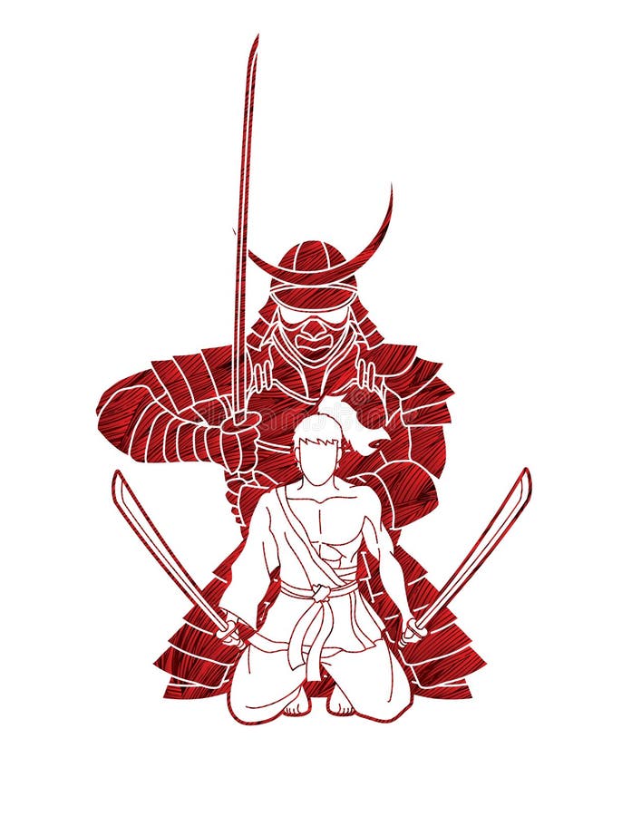 Guerreros Del Samurai Con El Gráfico De La Historieta De La Acción De Las  Espadas Ilustración del Vector - Ilustración de arte, tradicional: 152077632