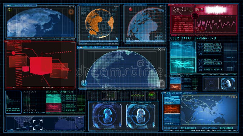 GUI 4K d'écran de données d'ordinateur d'interface de technologie