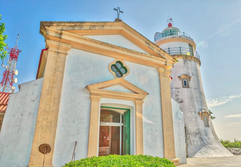 Guia Chapel und Leuchtturm Macao lizenzfreie stockfotos Guia Chapel und Leuchtturm Macao lizenzfreie stockfotos