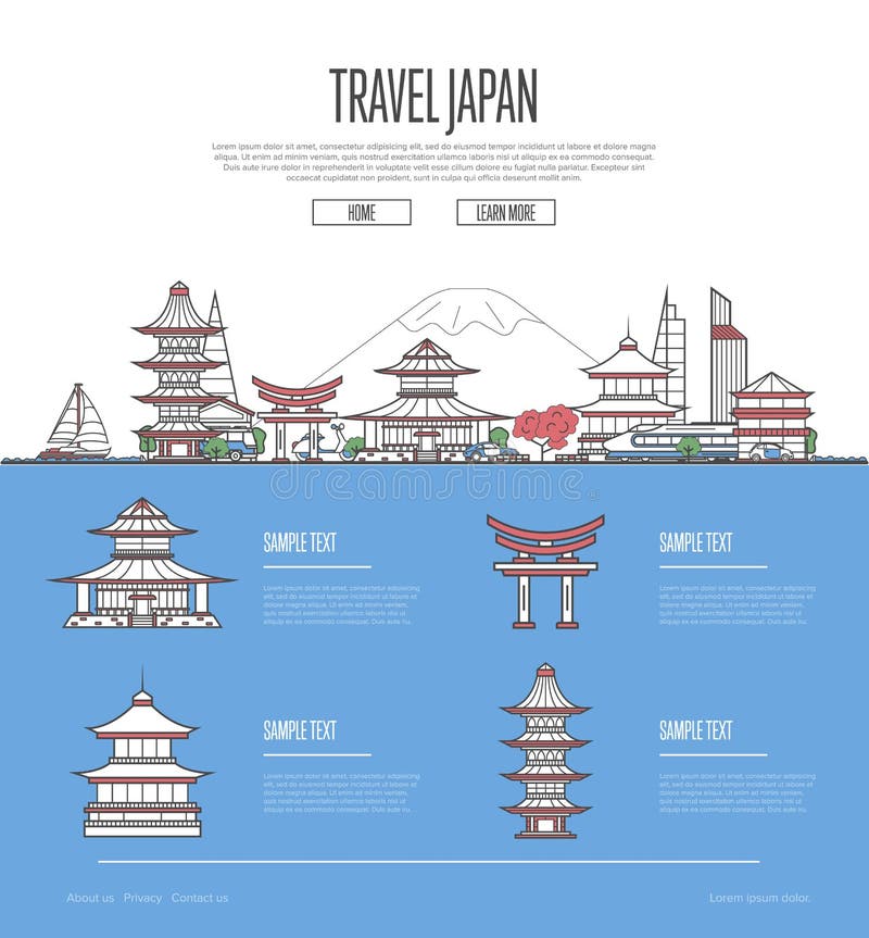 Guide de vacances de voyage du Japon de pays illustration libre de droits Guide de vacances de voyage du Japon de pays illustration libre de droits