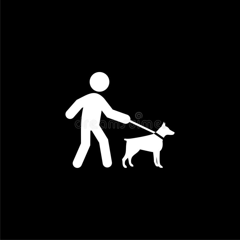 Guide dog icon isolated on black background royalty free illustration