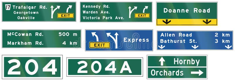 Guide road signs in Ontario - Canada