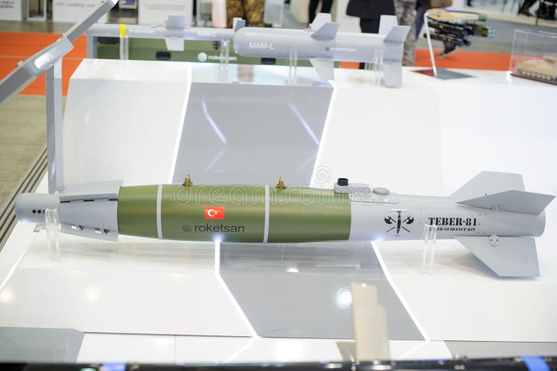 Kiev, Ukraine - October 12, 2017: guided anti-tank and anti-aircraft missiles at the exhibition `Arms and Security - 2017`