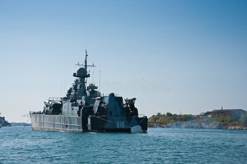 SEVASTOPOL, CRIMEA, UKRAINE - MAY 06, 2013: Guided Missile Corvette `Samum` 616, Ship of The Black Sea Fleet of the Russian Navy