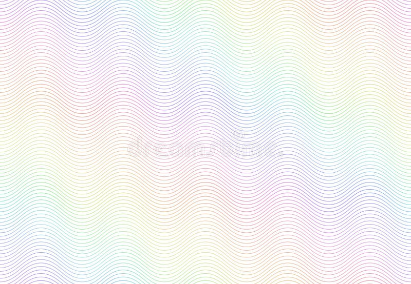 Guillochewasserzeichenbeschaffenheit Strukturiertes Passpapier, sicheres Regenbogenmuster der Banknote und Farbliniewellenvektor stock abbildung