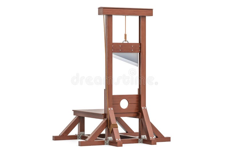 Guillotine, 3D rendering stock illustration. Illustration of object