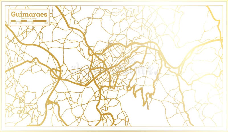 Mapa De Portugal E Cor Branca Das Estradas Ilustração do Vetor