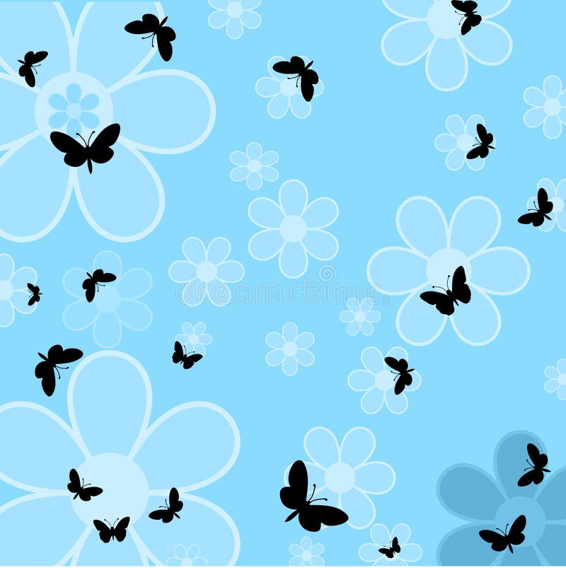 Guindineaux et fleurs illustration de vecteur