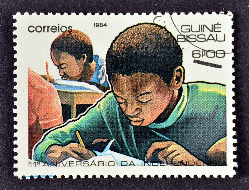 Cancelled postage stamp printed by Guinea Bissau, that shows Education, celebrating 11th Anniversary of Independence, circa 1984. Cancelled postage stamp printed by Guinea Bissau, that shows Education, celebrating 11th Anniversary of Independence, circa 1984.