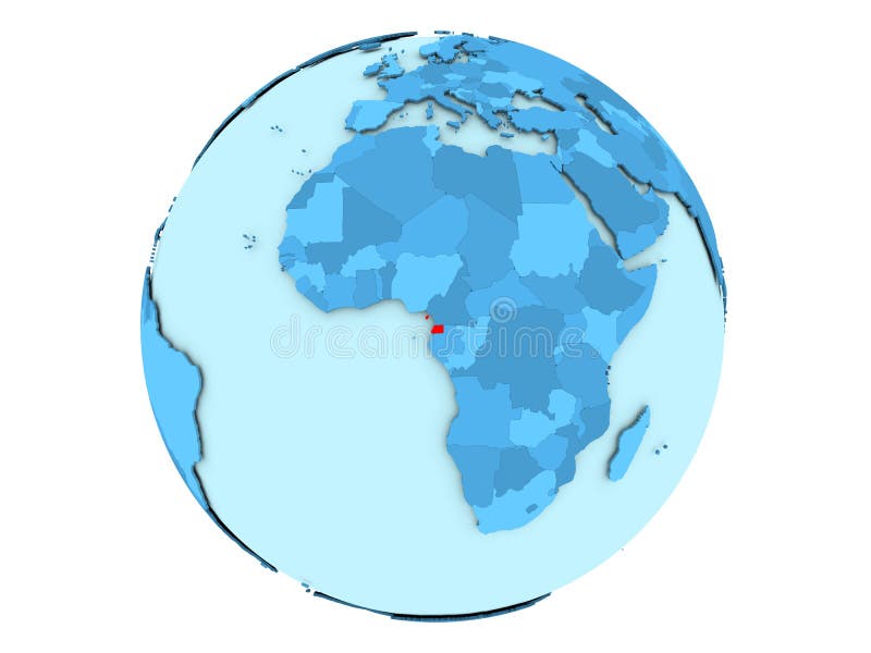 Guiné Equatorial no globo azul isolado ilustração do vetor