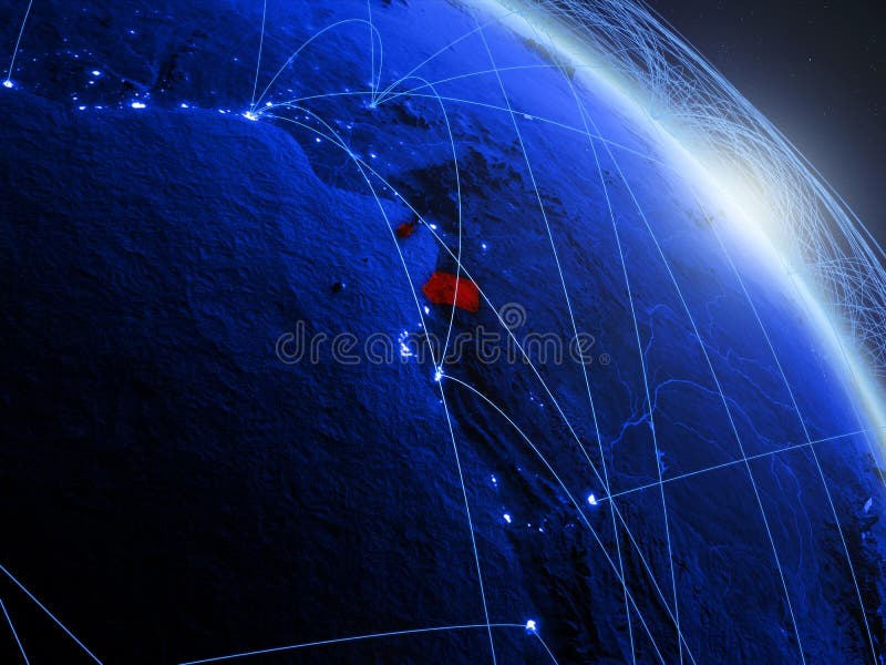 Guiné Equatorial no globo digital azul azul ilustração royalty free