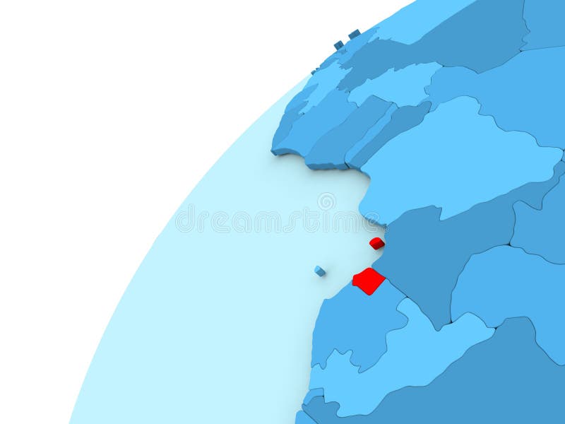 Guiné Equatorial no vermelho no globo azul ilustração royalty free