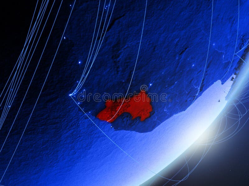 Guiné na terra digital azul azul ilustração stock