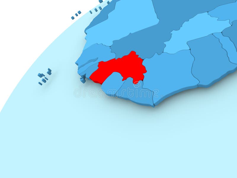 Guiné no globo azul ilustração royalty free