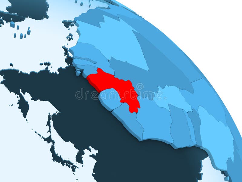 Guiné no globo azul ilustração royalty free