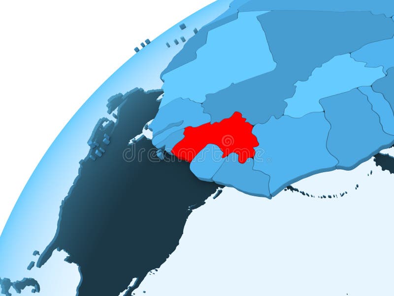 Guiné no globo azul ilustração do vetor