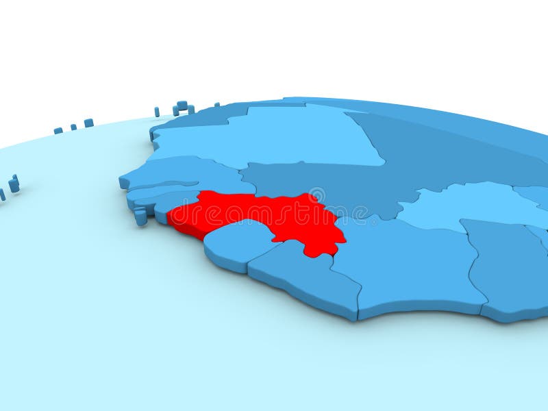 Guiné no globo azul ilustração royalty free