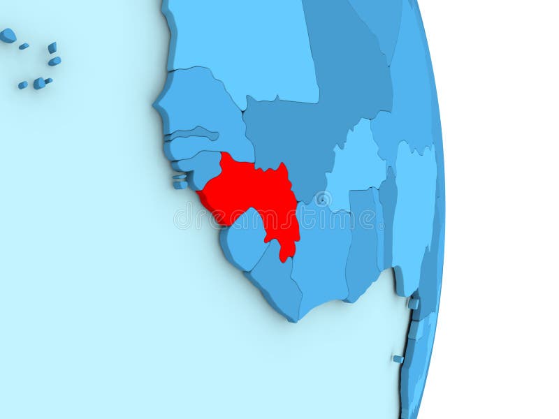 Guiné no globo político azul ilustração royalty free