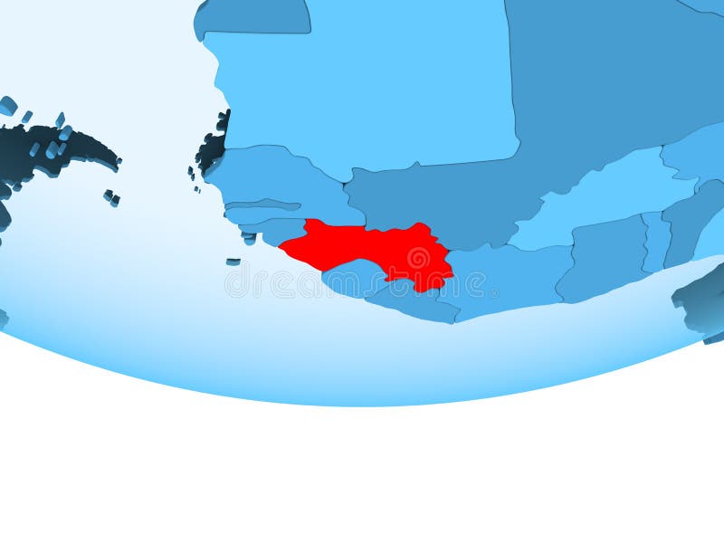 Guiné no vermelho no mapa azul ilustração do vetor